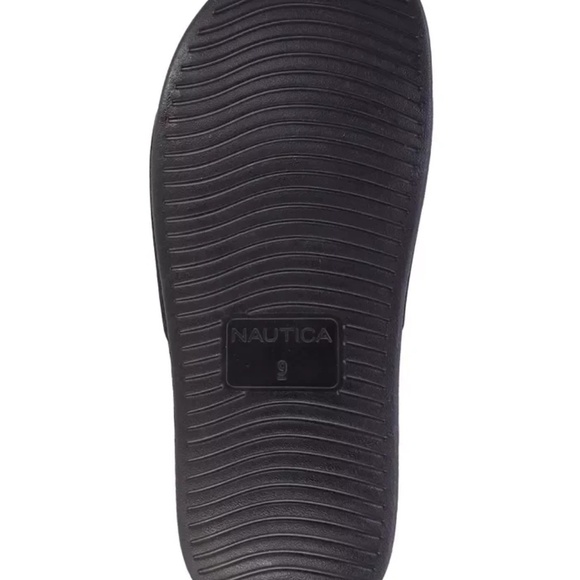 NEW Men's Nautica Black Two Tone Logo Slide Slippers 10 - Picture 6 of 9